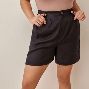 REFORMATION BELLO LINEN HIGH WAISTED SHORTS